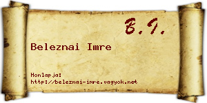 Beleznai Imre névjegykártya